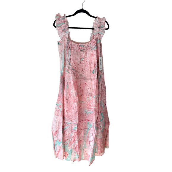 NWT - St Roche Rowen Dress Pink Marbled Midi 2, 4, 6, Organic Cotton - Picture 10 of 10